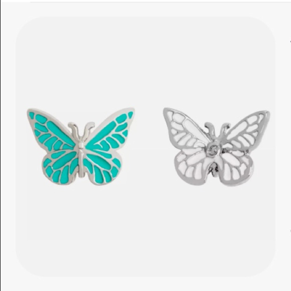 Origami Owl Reversible White & Aqua Butterfly Charm